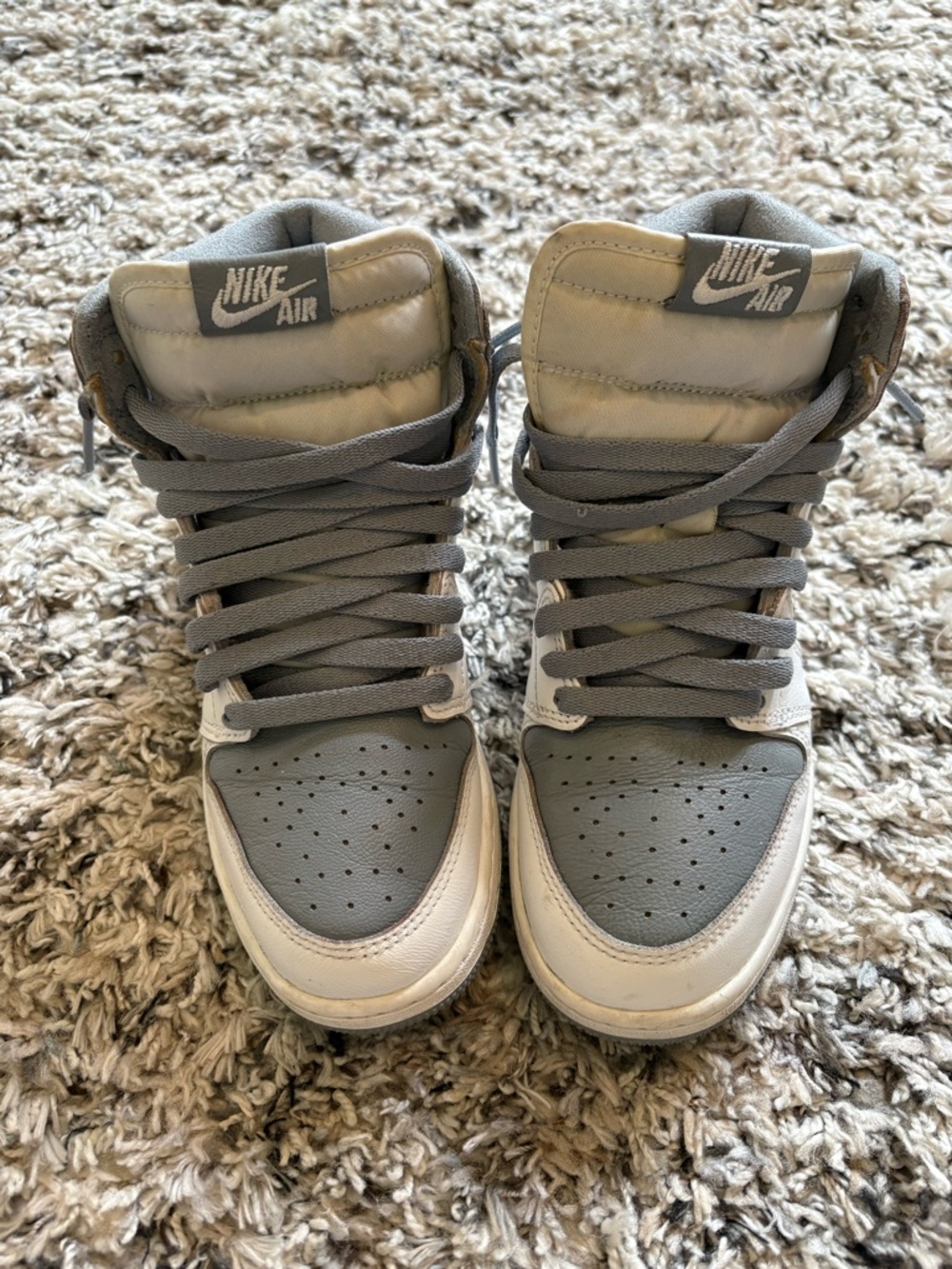 Nike High-Top Sneakers in Gray and White